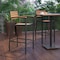 Flash Furniture Patio Bar Stool with Faux Teak Slats and Armrests XU-DG-HW6036B-ARM-GG - alternate 2